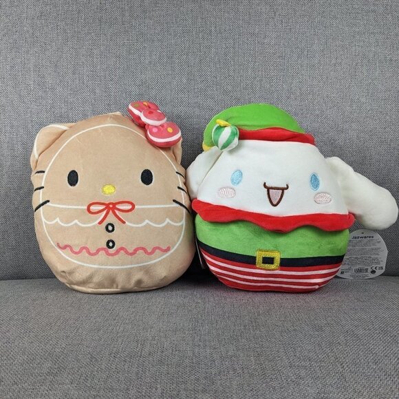 Squishmallows x Sanrio Hello Kitty and Cinnamoroll Christmas Set 8" - Picture 1 of 3